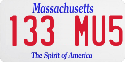 MA license plate 133MU5
