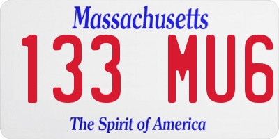 MA license plate 133MU6