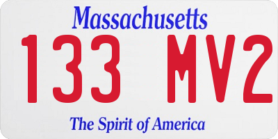 MA license plate 133MV2