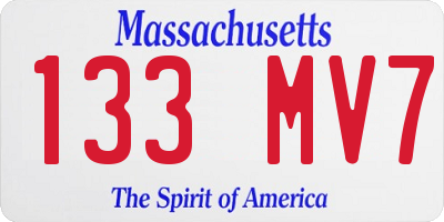 MA license plate 133MV7