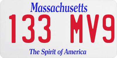 MA license plate 133MV9