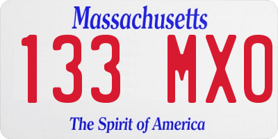 MA license plate 133MX0