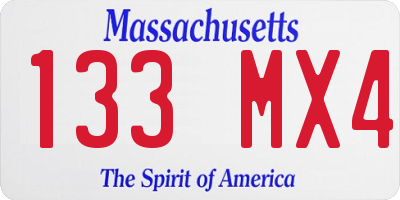 MA license plate 133MX4