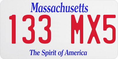 MA license plate 133MX5