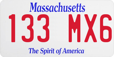 MA license plate 133MX6
