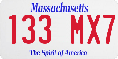 MA license plate 133MX7
