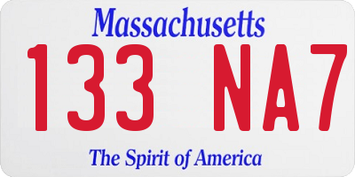 MA license plate 133NA7