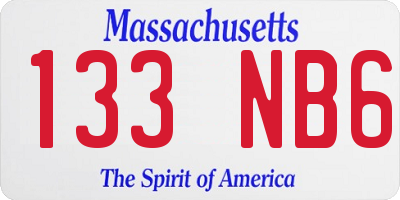 MA license plate 133NB6