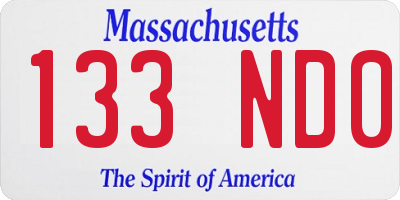 MA license plate 133ND0