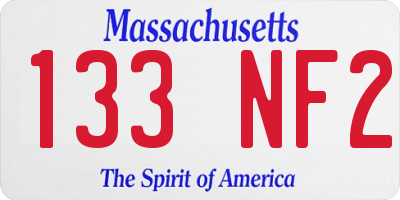 MA license plate 133NF2