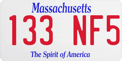 MA license plate 133NF5
