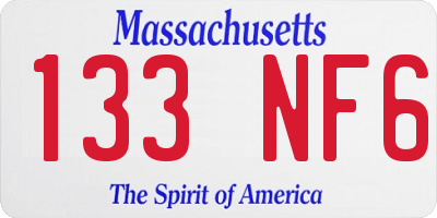 MA license plate 133NF6
