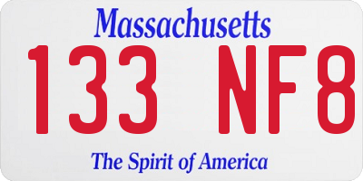 MA license plate 133NF8