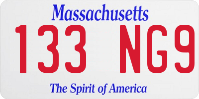 MA license plate 133NG9