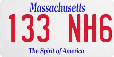 MA license plate 133NH6