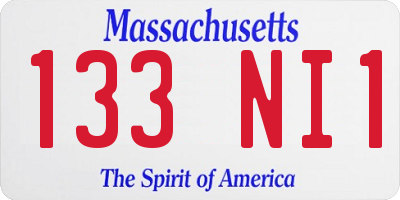 MA license plate 133NI1