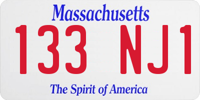 MA license plate 133NJ1
