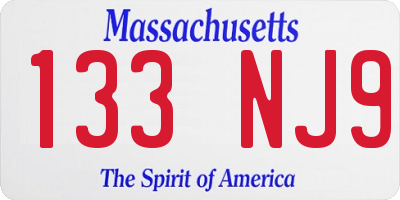 MA license plate 133NJ9