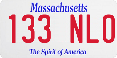 MA license plate 133NL0