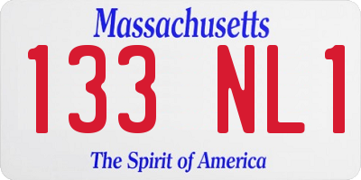 MA license plate 133NL1