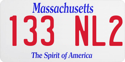 MA license plate 133NL2