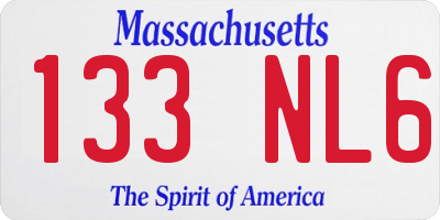 MA license plate 133NL6