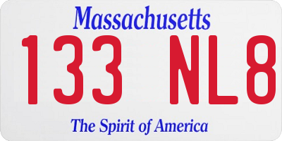 MA license plate 133NL8
