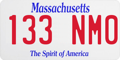 MA license plate 133NM0
