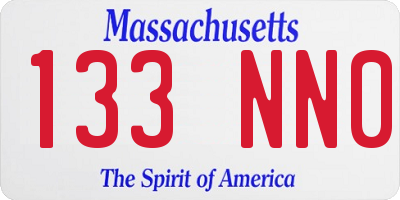 MA license plate 133NN0