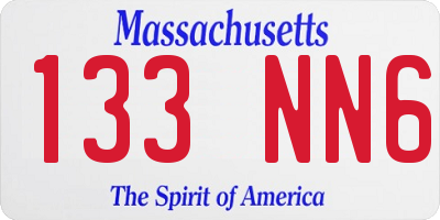 MA license plate 133NN6
