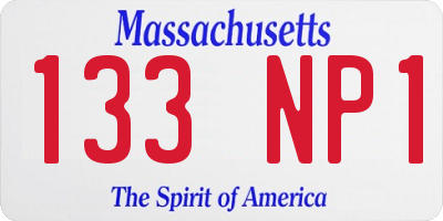 MA license plate 133NP1