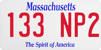 MA license plate 133NP2