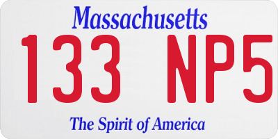 MA license plate 133NP5