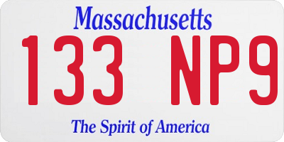 MA license plate 133NP9
