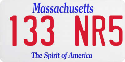 MA license plate 133NR5
