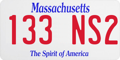 MA license plate 133NS2