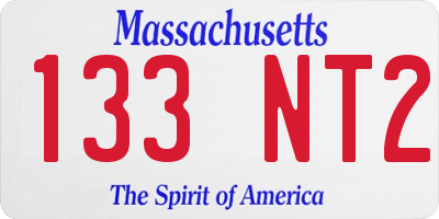 MA license plate 133NT2