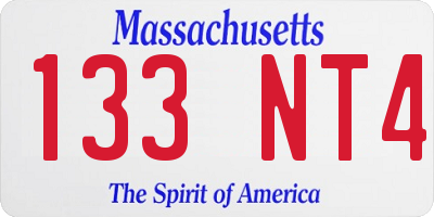 MA license plate 133NT4