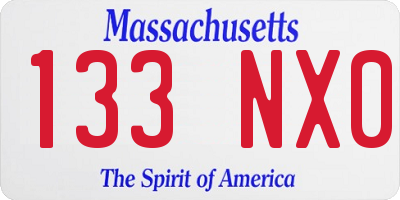 MA license plate 133NX0
