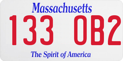 MA license plate 133OB2