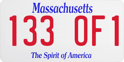 MA license plate 133OF1