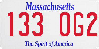 MA license plate 133OG2