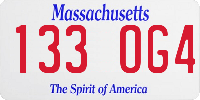 MA license plate 133OG4
