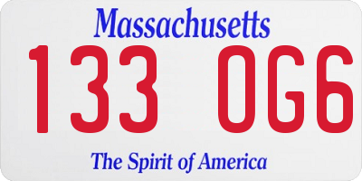 MA license plate 133OG6