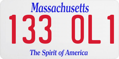 MA license plate 133OL1