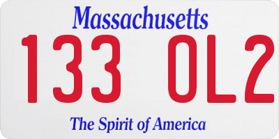 MA license plate 133OL2