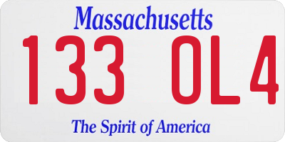 MA license plate 133OL4