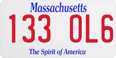 MA license plate 133OL6