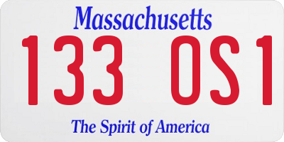 MA license plate 133OS1