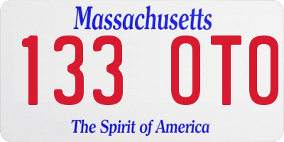 MA license plate 133OT0